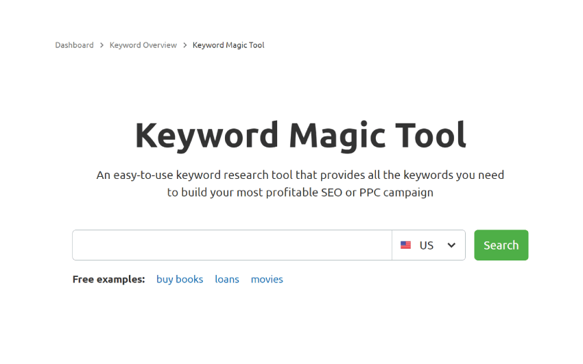 SEMrush Keyword Tool